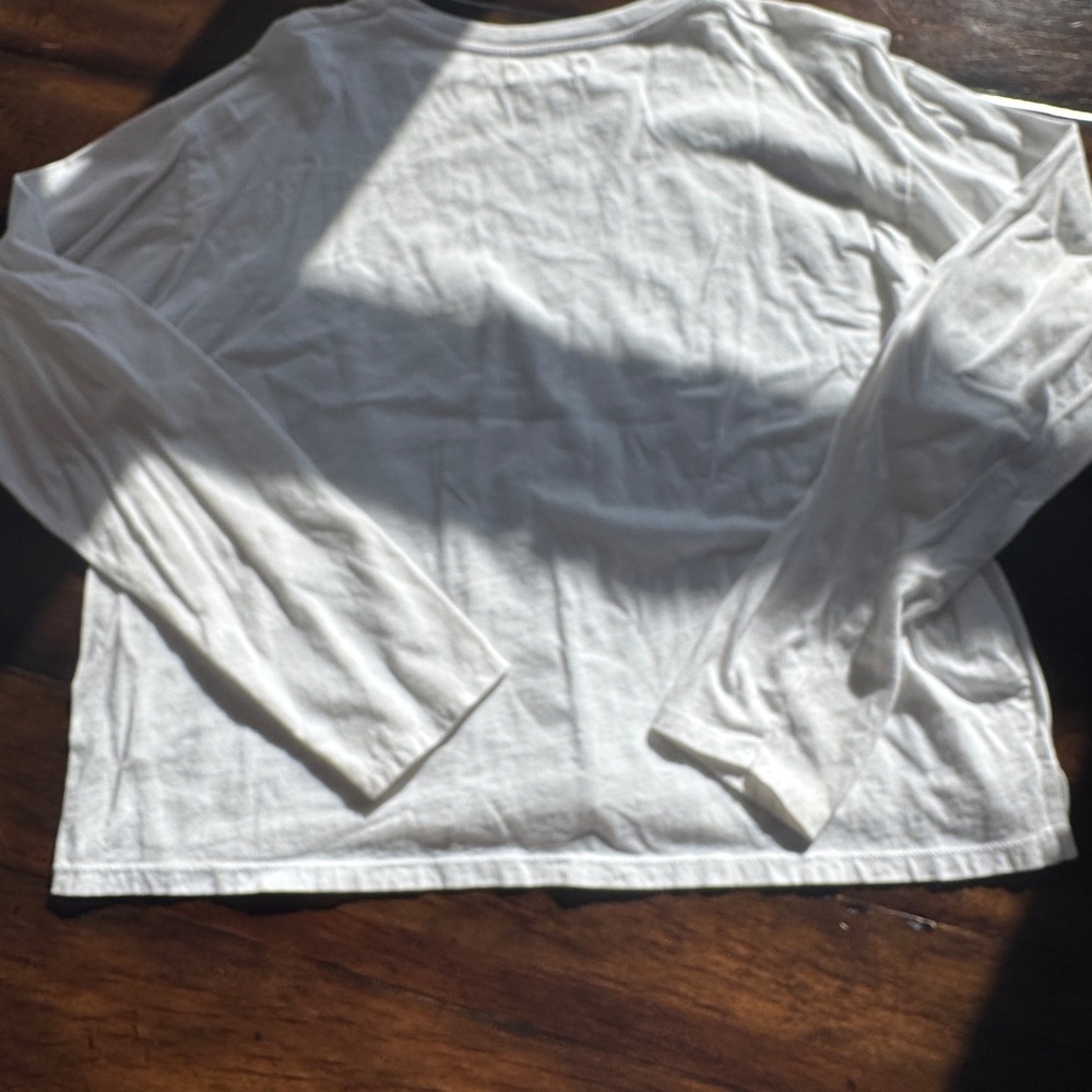 White Long Sleeve Shirt with Brownie Print-Size Medium - Picture 5 of 7